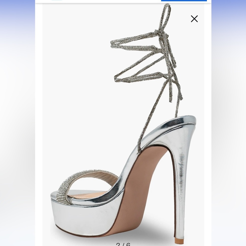 Women’s Silver Rhinestone Stilettos - Picture 2 of 6